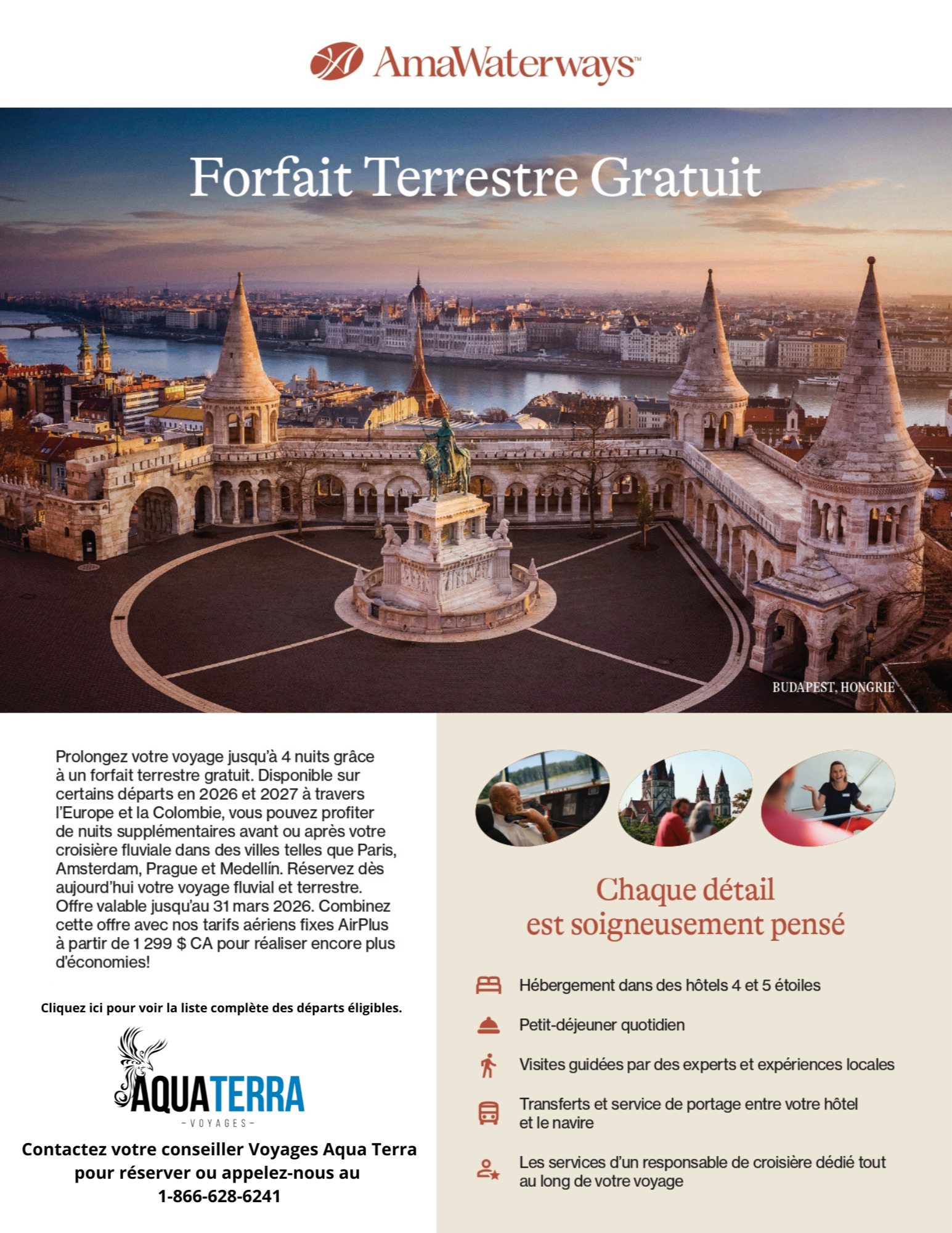 Promotion AmaWaterways Croisière Fluviale - Forfaits Terrestres Gratuits sur certains départs en 2026 et 2027 avec Voyages Aqua Terra Donnacona Promotion AmaWaterways Croisière Fluviale - Forfaits Terrestres Gratuits sur certains départs en 2026 et 2027 avec Voyages Aqua Terra Donnacona