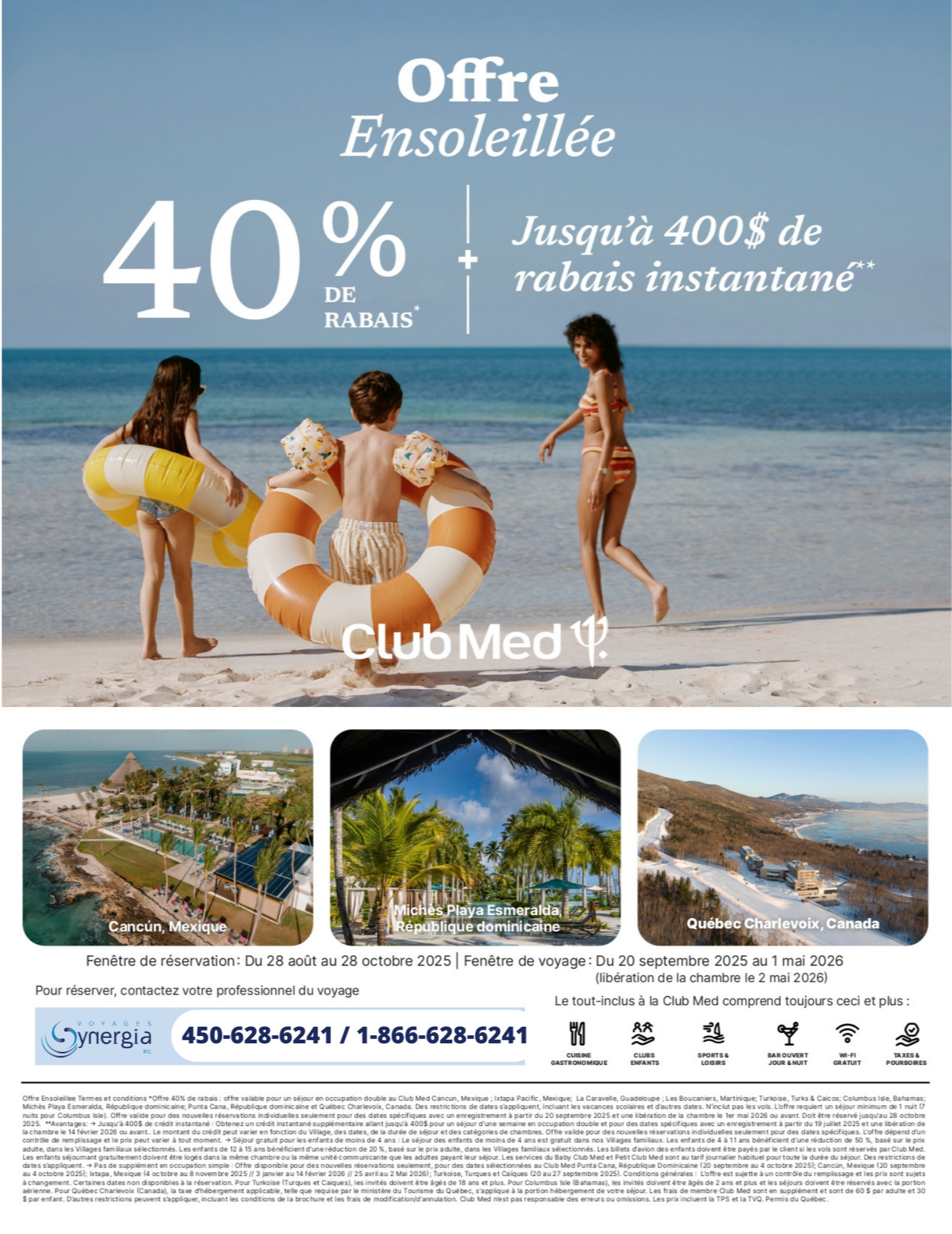 Promotions Club Med Offre Ensoleillée 40% de rabais + 400$ de rabais instantané avec Voyages Donnacona Promotions Club Med Offre Ensoleillée 40% de rabais + 400$ de rabais instantané avec Voyages Donnacona