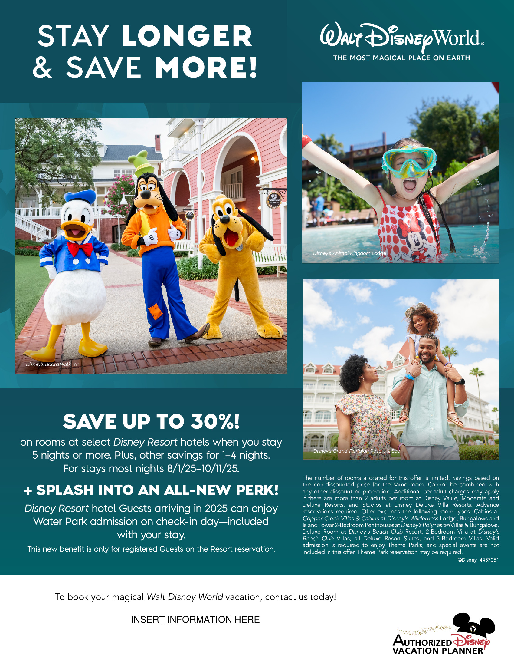Walt Disney World Resort in Florida Save Longer And Save More ! DISNEY PROMOTION Flyer SECTION-5 Flyer EN