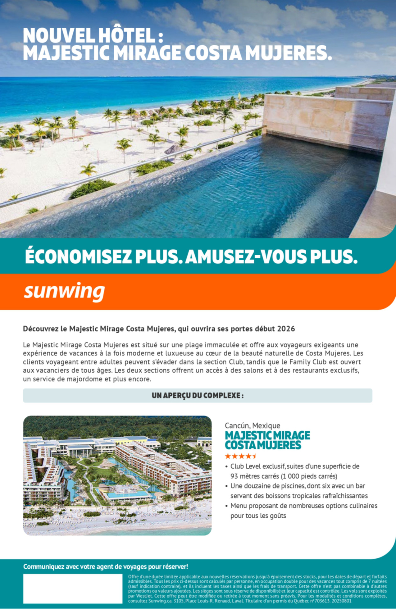 Promotion Vacances Sunwing Nouvel Hôtel : Majestic Mirage Costa Mujeres avec Voyages Donnacona Promotion Vacances Sunwing Nouvel Hôtel : Majestic Mirage Costa Mujeres avec Voyages Donnacona