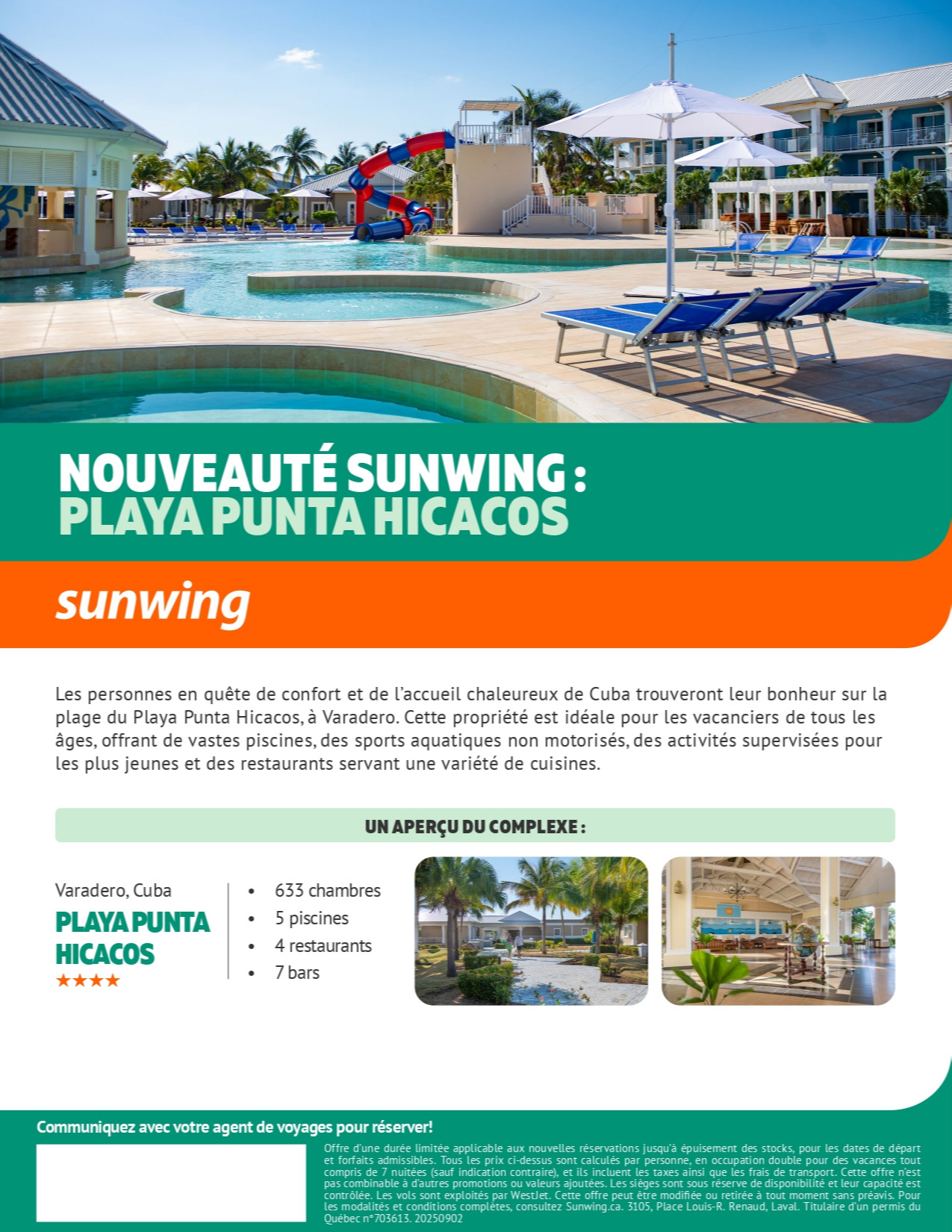 Promotion Vacances Sunwing Nouvel Hôtel : Playa Punta Hicacos avec Voyages Donnacona Promotion Vacances Sunwing Nouvel Hôtel : Playa Punta Hicacos avec Voyages Donnacona